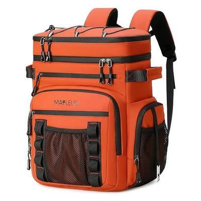 MAPLELILY Insulated Backpack Cooler Leakproof Lunch Backpack | Waterproof large 48 cans soft backpack coolers with bottle opener. Double decker meal prep backpack for beach camping fishing