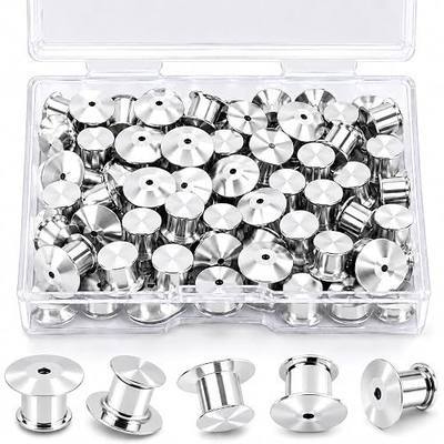 35PCS Locking Pin Backs, Metal Pin Back Locking, Pin Keeper Clasp for Backpacks, Pin Holder for Craft Making, Enamel Pins Badge Accessories