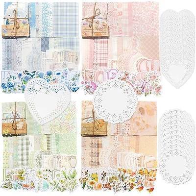 420Pcs Vintage Floral Scrapbook Supplies Kit, Retro Flower Scrapbook Paper Junk Journal Stickers Set, DIY Craft Accessories for Bullet Journal Planner Collage Card Making
