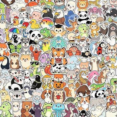 120PCS Funny Animal Stickers, Waterproof Water Bottle Stickers for Kids | Vinyl Animal Decals for Water Bottles, Laptop, Skateboard, School Classroom Prizes & Party Favors, Durable & Easy to Peel