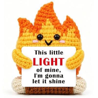 Birthday Inspirational Back To School Gifts for Daughter Son Boys Girls | First Day of School Decorations Handmade Crochet Positive Flame Fire Decor Motivational Positive Cheer Up Affirmation Gift