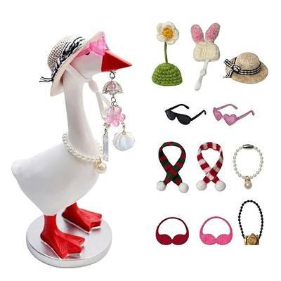 Desk Goose 7 Inch 11-Piece Outfit Resin Figurine Magnetic Key Holder | 7 Inch Porch Goose, 11 Interchangeable Outfits, Magnetic Key Holder, Sturdy Round Base, Gift Idea For Friends