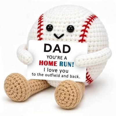 Birthday Gifts for Baseball Dad from Son Daughter Fall Christmas Decor | Handmade Crochet Handmade Decoration for Dads Home Desk Birthday I Love You for Stepdad Papa Dads Gift Idea for Men