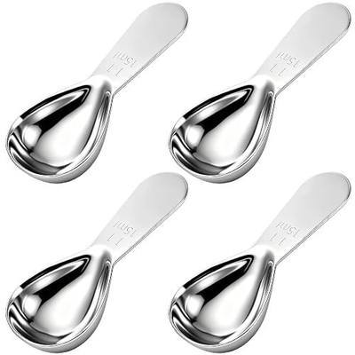4 pcs Coffee Scoop -15ml (1 Tbsp),Stainless Steel Metal Measuring Spoons,Short Handle Coffee Scoop for Coffee Beans, Ground Coffee, Espresso, Protein Powders, Tea, Sugar, Flour Exact Measuring