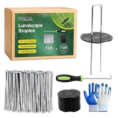 6 Inch 50 Pack Galvanized Landscape Staples, Garden Stakes, Tent Stakes, Plant Cover Stakes for Landscaping Securing Weed Barrier Fabric, Irrigation Tubing, Holding Fence (50, 6 Inch)