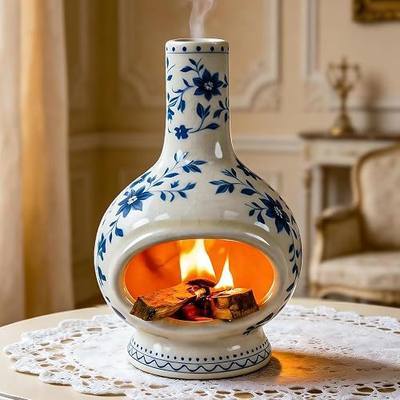 MOUGIGI Ceramic Palo Santo Holder, Sage Smudge Stick Incense Holder | Mini Chiminea Incense Burner for Yoga & Meditation, Compatible with Palo Santo & White Sage, Heat-Resistant & Ash Catcher
