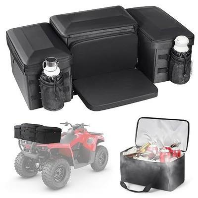 Amazicha ATV Bag, 74L Large Waterproof ATV Storage Bag with 14L Cooler Bag, 4 Wheeler Cargo Bag Rear Rack Seat Bag with Rain Cover Compatible with Polaris Sportsman Fourtrax Can-Am Kawasaki