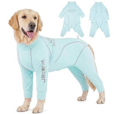 Kuoser Dog Cooling Shirt, UPF 50+ UV Protection Dog Shirts,Blue XL | Quick Dry Breathable Dog Summer Clothes, Reflective Print Jumpsuit for Small Medium Large Dogs, Dogs Sun Shirts with Sleeves