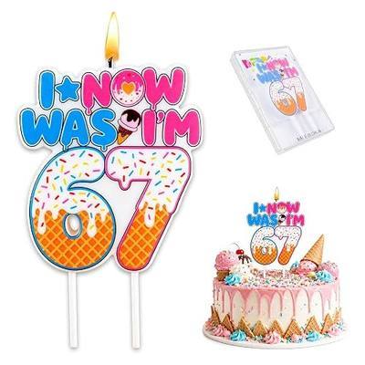 Ice Cream Drip 6 7 Number Birthday Candle, I was 6 Now I'm 7 Theme Birthday Cake Topper Candle for Boy Girl 7 Years Old, 67 Happy Birthday Party Supllies