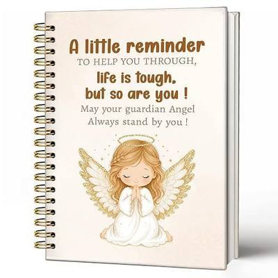 Guardian Angel Gifts Cute Notebook Journal for Women | Life Is Tough But So Are You, Comfort Gifts for Women, Get Well Cancer Care Gifts, Encouragement Spiral Notebook 5.5x8.3 Inch