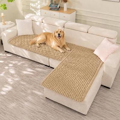 NILUOH 2 Pieces Couch Covers for Sectional Sofa Washable, Thick Flannel Couch Covers for Dogs Non-Slip Sofa Slipcover for L Shape Sofa, Couch Cushion Covers (27.6" x 59"+27.6" x 59")