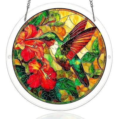 Acrylic Puzzle Suncatcher Hummingbird Window Hanging Decor 83 Pieces 7.5IN | Hummingbird suncatcher, Assembly Reference Pics, Suncatcher Kit, Adults, DIY Craft Kit, hummingbird gift, jigsaw puzzle