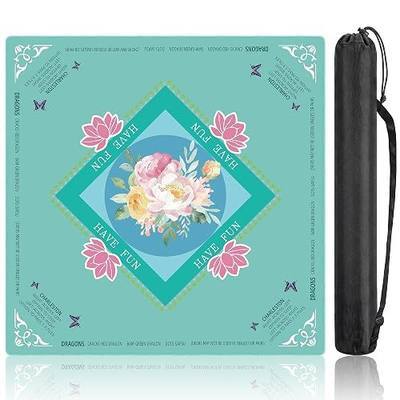 Mahjong Mat - 31.5" x 31.5" Anti-Wrinkle Mahjong Mat for Table, Anti Slip Noise Reduction Gaming Mat with Carrying Bag, for Mahjong/Board Games/Poker/Dominoes/Card Games (Green)