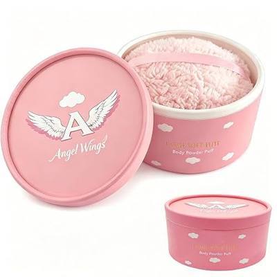 Pink Body Powder Container with 5.5" Large Powder Puff - 1 Pack, Gift Set | 5.5" Decorative Storage Box for Loose and Talcum Powder | Soft Powder Puff | For Men, Women,and Babies | Travel-friendly