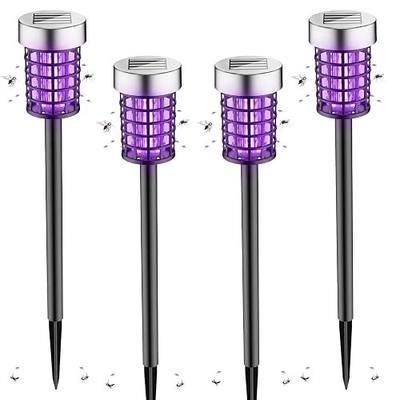 4 Pack Solar Bug Zapper Outdoor, Waterproof UV Insect Trap for Yard | Solar Mosquito Zapper Outdoor, Mosquito Trap Used Solar Fly Zapper for Patios, Gardens, Walkways, and Outdoor Zones