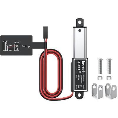 Justech 1.2" 30mm 42lbs 188N 12V Mini Linear Actuator IP54 Waterproof 5mm/s | 12V Electric Micro Linear Motion Actuator with Mounting Brackets, Limit Switch for Home Automation, Robotics, Window Opener