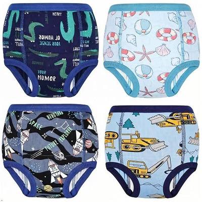 Potty Training Underwear Cotton Absorbent 4 Pack Reusable Toddler Pants for Boys and Girls 2T-9T
