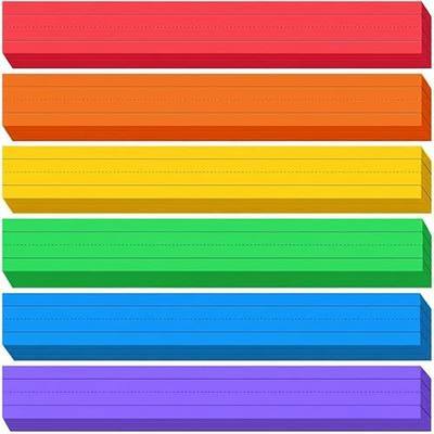 120 Count Colored Sentence Strips Cardstock for Teachers Classroom 3" x 24" | Rainbow Color Word Learning Strips Sentence Strips for Teachers Supplies Handwriting Practice Tools Sentence Strips 6 Colors
