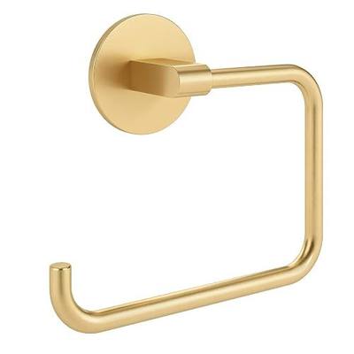 STWWO Hand Towel Holder Adhesive Gold, C-Shape 180 Degrees Swivel Design | Self Adhesive, for Hanging Hand Towels in Bath, Kitchen, RV, No Drill Hole, Heavy Duty Aluminum Prevent Rust