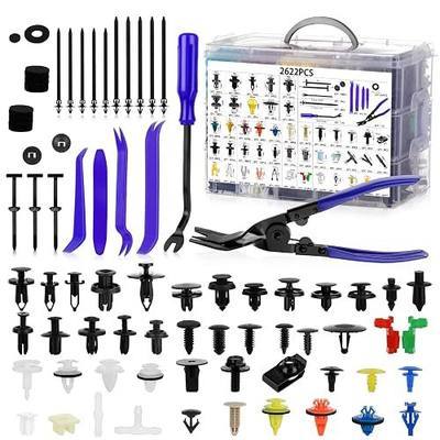 2622Pcs Car Push Retainer Clip Pins Auto Fastener Body Clips | 46 Most Popular Sizes Automotive Plastic Fastener kit Nylon Auto Clip Push Pins for Toyota Honda GM Ford Acura Chrysler,Blue