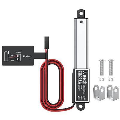 Justech 2"/50mm 42lbs/188N 12V Mini Linear Actuator IP54 Waterproof 5mm/s | 12V Electric Micro Linear Motion Actuator with Mounting Brackets, Limit Switch for Home Automation, Robotics, Window Opener