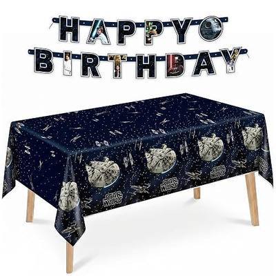 Star Wars Birthday Decorations - Banner and Table Cloth | Officially Licensed Party Decorations, Happy Birthday Banner and Tablecloth