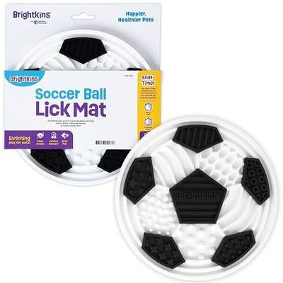 Brightkins Soccer Ball Lick Mat - Mental Stimulation for Dogs, Feeding Treat Mats for Dogs and Cats, Enrichment Dog Food Mat, Puppy Training Tools, Cat Feeder Toy, Dog Toys Boredom, Slow Pet Feeder