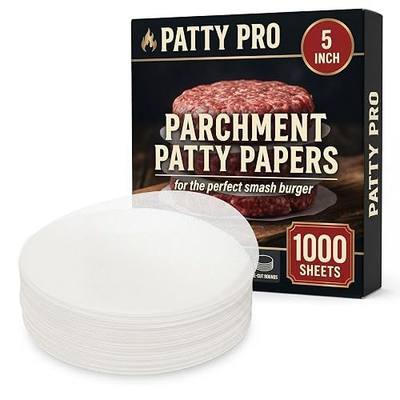 Cokuma 5"x5" Round Patty Paper for Ground Beef and Burger Press, 1000Pcs | Pre-cut, Non-stick, for Separating patties; burger press and baking cookies, Use for oven microwave and air fryer