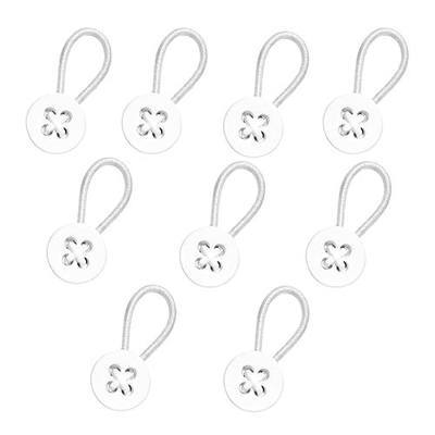 9PCS Collar Extenders for Dress Shirts, Soft Elastic Neck Button Extender Compatible with Men's Button-Up Shirts, Instant 1-1.5 Inch Extra Space for Tight Collars (9, White)