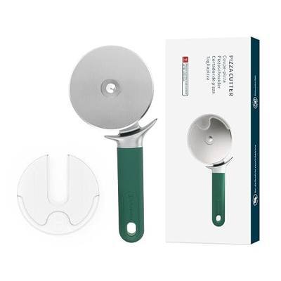 KITCHENDAO Pizza Cutter Wheel with Blade Cover & Thumb Guard, 4 Inch, Green | Sharp Stainless Steel Blade, Effortless Cutting, Heavy-duty Zinc Alloy Construction, Non-slip Handle, Dishwasher Safe
