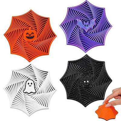 DULEFUN 4Pcs Halloween 3D Printed Star Fidget Toys, Dual Motion Sensory Toys for Stress Relief Halloween Desk Decor Exchange Classroom Goodie Bag Fillers