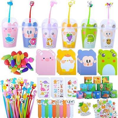 Birthday Goodie Bags for Kids, 12 Pack Stationery Party Favors, Return Gifts for Birthday with Cups for Classroom Gifts Students Class Rewards Prizes