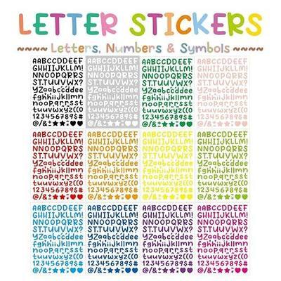 Cute Alphabet Stickers 0.5 Inch Letter Stickers, 12 Sheets ABC Number Symbols for Scrapbook, Planner, Water Bottle, Laptop, Journal Supplies, DIY Decoration (Multicolored)