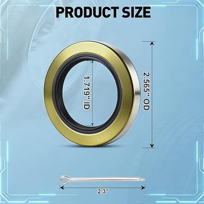 4pack 010-019-00 Double Lip Grease Seal 1.719"x2.565" 171255TB for Dexter | Grease Seals & Cotter Pins Fits 3500lb #84 Lube Axle, Transcom 171255TB, 010-019-00 Dexter, 473336, Spindles Hub Wheel