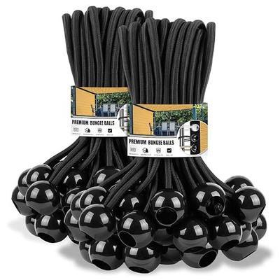Tarp Bungee Cords with Balls 4 Inch,Heavy Duty 1 Inch Ball Bungee Ties | 80 PCS Bungee Ties UV Resistant Canopy Tarp Tie Downs for Camping, Shelter, Cargo,Tents, Cargo, Awning