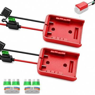 2 Pack Power Wheel Adapter for Craftsman V20 20V Battery,12AWG Wire Leads & 30A Fuse,DIY Battery Converter for Ride-On Toys,RC Cars,Robotics & LED Lights(Battery Not Included)