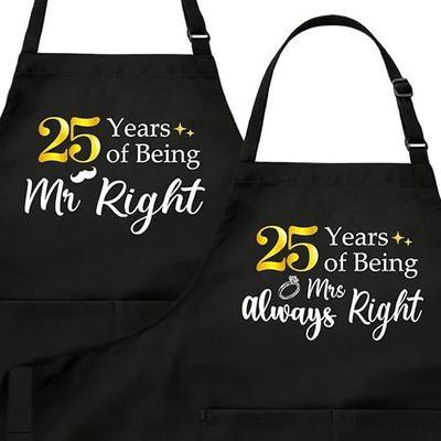 1st-60th Wedding Anniversary for Couple, Mr & Mrs Aprons, Anniversary Presents for Parents, Wedding Gift