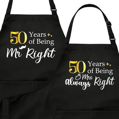 1st-60th Wedding Anniversary for Couple, Mr & Mrs Aprons, Anniversary Presents for Parents, Wedding Gift