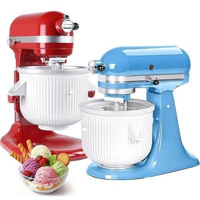 Ice Cream Maker Attachment for KitchenAid Stand Mixer, Compatible with KitchenAid 4.5-5QT/5.5-6 Quart Stand Mixers Accessories, 2 Quart Frozen Yogurt/Ice Cream/Sorbet Gelato Maker