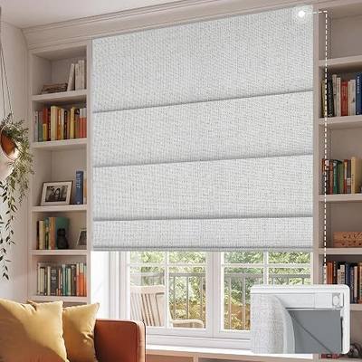 BERISSA No Drill Roman Shades for Windows No Tools Blackout Roman Shade,UV Protection,Thermal Insulation Linen Roman Window Blinds for Home Office Bedroom, Easy to Install,22" W x 48" H,Pale Flax