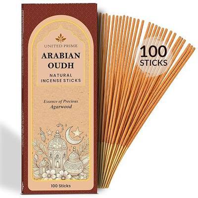 Pure Oud Incense Sticks, 100% Natural Organic Non Toxic, 100 Sticks, Clean Burning No Charcoal, Sustainably Harvested, Positive Vibes Incense, Meditation Gifts – Spritual Cleansing