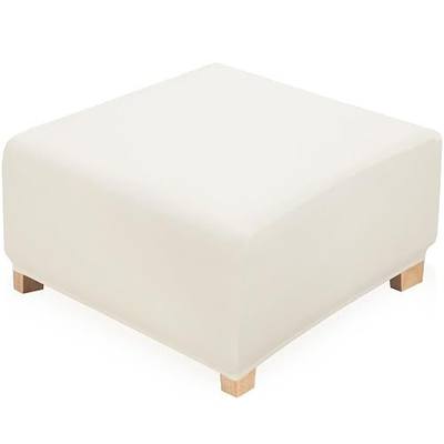 YISUN Super Stretch Square Ottoman Cover – Soft Form Fit Ottoman Slipcover for Foot Stool & Folding Storage, Washable Furniture Protector with Non-Slip Elastic Bottom (M, Beige)