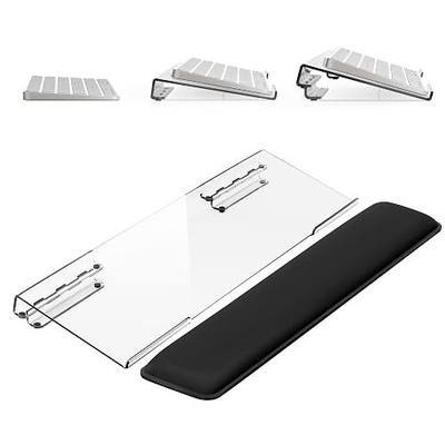 Adjustable Computer Keyboard Stand for Desktop, Keyboard Wrist Rest(Clear) | Keyboard Holder Stand with Wrist Rest, 2-Level Height Adjustment, Non-slip, Acrylic Stand