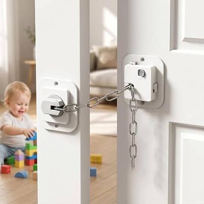 Child Proof Door Locks for Kids Safety, Adjustable Latch, 1 Pack | Keep Toddlers, Dementia & Pets Safe,for Door Cabinets, Windows, Drawers