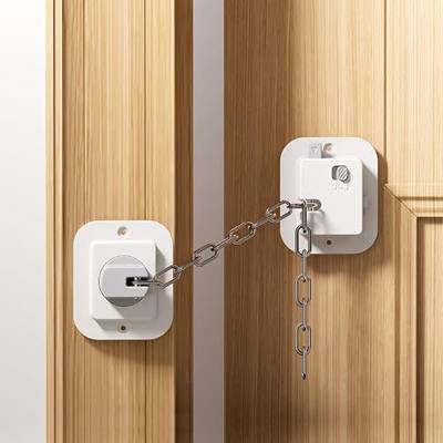 Kids Safety Door Lock 9" Adjustable Latch Child Proof No Drill 2 Pack | Extra safety lock, flexible swivel design, adhesive or screw install, works for doors window