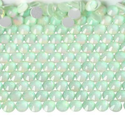 Flatback Glass Crystal Rhinestones Rounds Gems for Bedazzling Nails Art Crafts Decorations Clothes Shoes(SS3 1440pcs, Opalite Green)
