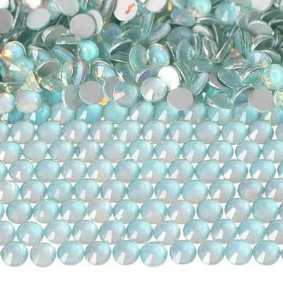 Flatback Glass Crystal Rhinestones Rounds Gems for Bedazzling Nails Art Crafts Decorations Clothes Shoes(SS16 1440pcs, Opalite Seafoam)