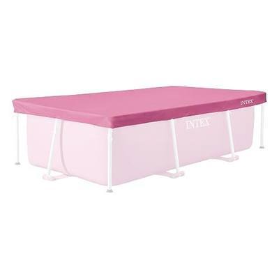 INTEX 28027E Pool Cover: for 7ft x 5ft Rectangular Metal Frame Pools – Includes Rope Tie – Drain Holes – 12in Overhang – Snug Fit