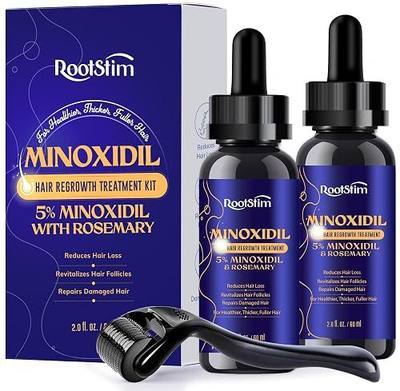 Women's 5% Minoxidil Kit for Hair Growth: 2-pack RootStim Extra Strength Minoxidil with Rosemary & Biotin for Thinning Hair Regrowth and Fuller Hair 4 Fl Oz