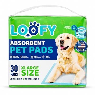 Loofy X-Large Dog Pee Pads, 30 Count - XL Puppy Pads for Dogs, Extra Absorbent Leak-Proof Potty Pads for Dogs, Disposable Dog Training Pads for Puppies, Large Breed & Indoor Pets